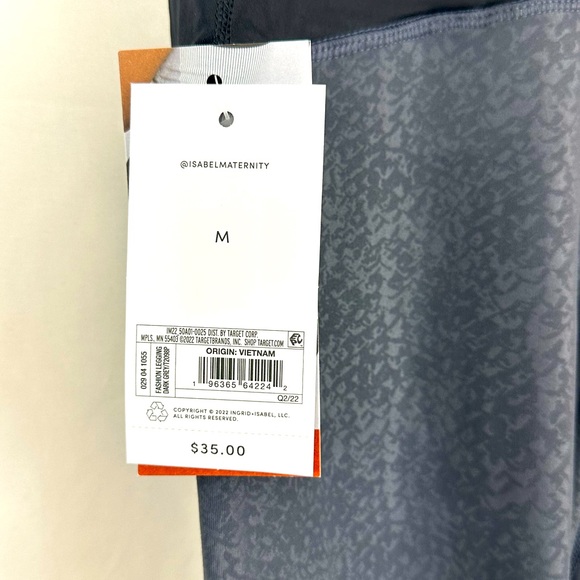 Over the belly Active Maternity Gray Leggings Back Support Isabel Matern… - Picture 9 of 10